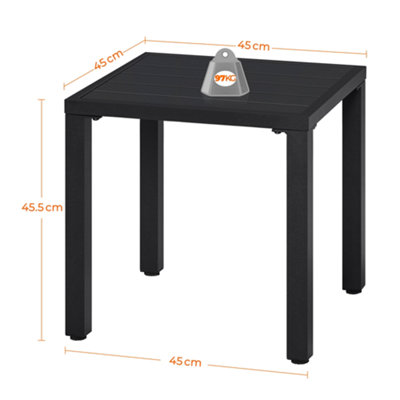 Yaheetech Black Outdoor Small Metal Square Side Table - 3