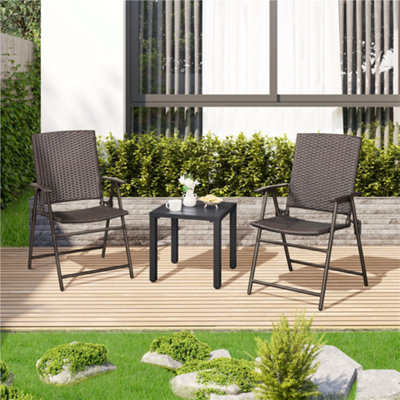 Yaheetech Black Outdoor Small Metal Square Side Table - 6
