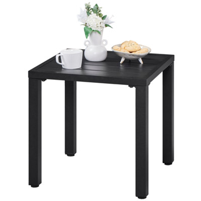 Yaheetech Black Outdoor Small Metal Square Side Table - 7