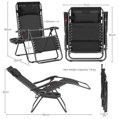 Yaheetech Black Oversized Foldable Zero Gravity Chair - 3