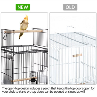 Yaheetech Black Play Top Metal Bird Cage w/ Detachable Rolling Stand - 9