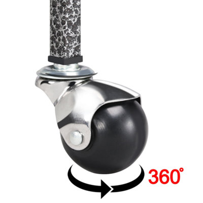 Yaheetech Black Play Top Metal Rolling Bird Cage w/ Industrial Wheels - 7