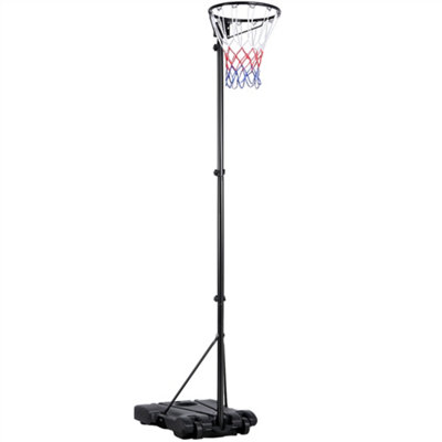 Yaheetech Black Portable Netball Hoop with Wheels - 3