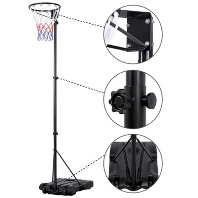 Yaheetech Black Portable Netball Hoop with Wheels - 1