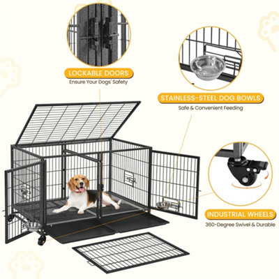 Dog Crates For Medium Dogs Large Dog Crate 42 Inch With Doors