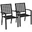 Yaheetech Black Set of 2 Outdoor Dining Chairs with Armrests