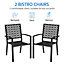 Yaheetech Black Set of 2 Outdoor Dining Chairs with Armrests