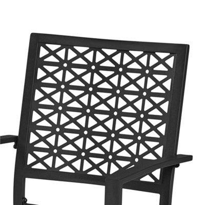 Yaheetech Black Set of 2 Outdoor Dining Chairs with Armrests - 6
