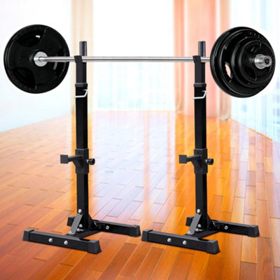 Bench Press Bar And Weights Soozier Adjustable Stable Power Squat