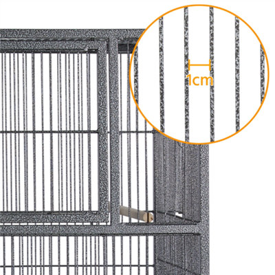 Yaheetech Black Stackable Wide Bird Cage Divided Breeder Cage with Rolling Stand - 8