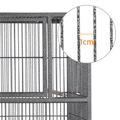 Yaheetech Black Stackable Wide Bird Cage Divided Breeder Cage - 7