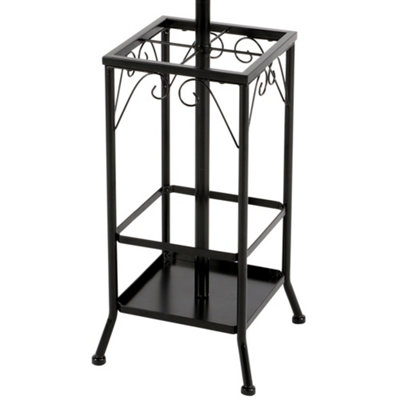 Yaheetech Black Standing Metal Coat Hat Rack with Umbrella Holder - 6