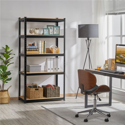 Yaheetech Black Steel Storage Shelves with Adjustable Height