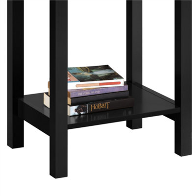 Yaheetech Black Wood Bedside Table End Table with Drawer