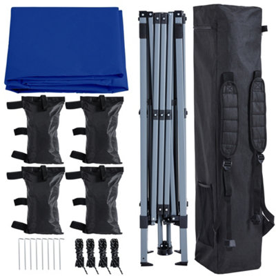 Yaheetech Blue 3x3m Pop-up Gazebo with Side Panel