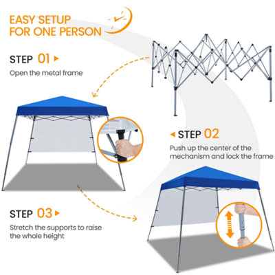 Yaheetech Blue 3x3m Pop-up Gazebo with Side Panel - 4