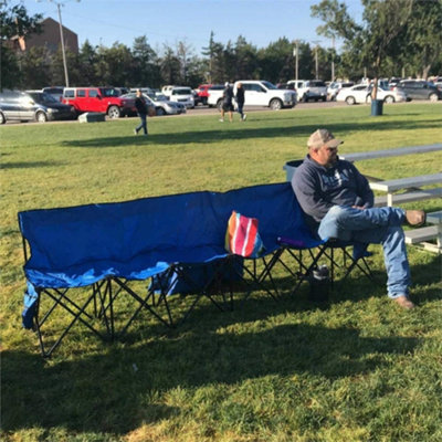 Yaheetech Blue 6 Seats Portable Folding Bench with Carry Bag