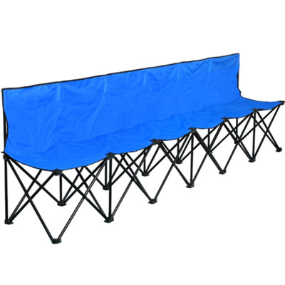 Yaheetech Blue 6 Seats Portable Folding Bench with Carry Bag