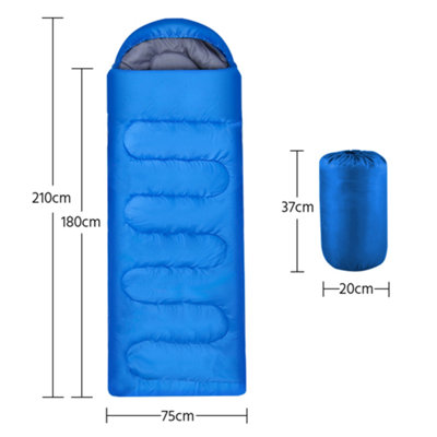 Yaheetech Blue Adult Envelope Sleeping Bag Single Person for 3 Seasons - 3