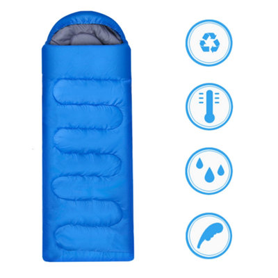 Yaheetech Blue Adult Envelope Sleeping Bag Single Person for 3 Seasons - 4