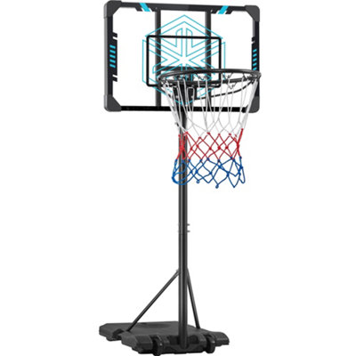 Yaheetech Blue Height Adjustable Basketball Stand with Wheels 72cmL x 46cmW