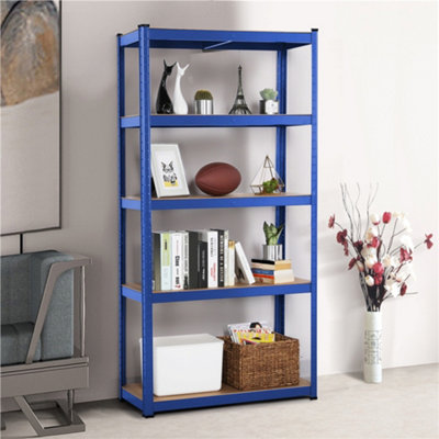 Yaheetech Blue Metal 5 Tier Storage Rack with Adjustable Shelves