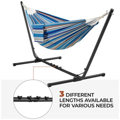 Yaheetech Blue Red Hammock Bed with Adjustable Steel Stand - 5