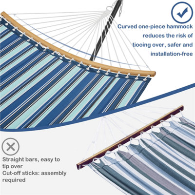 Yaheetech Blue Stripe 216 kg Capacity Hammock with Steel Stand Set - 6