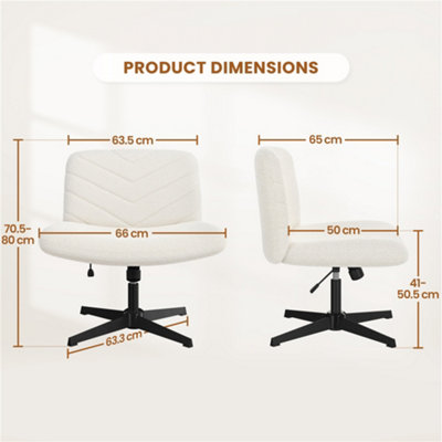 Yaheetech Boucle Swivel Desk Chair for Home Office - Ivory