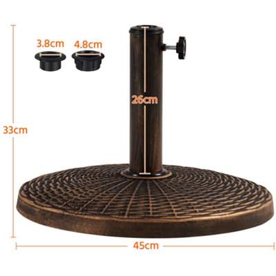 Yaheetech Bronze 10kg Heavy Duty Patio Market Umbrella Base - 3