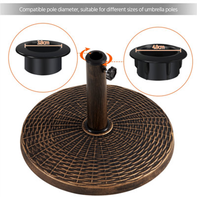 Yaheetech Bronze 10kg Heavy Duty Patio Market Umbrella Base - 7