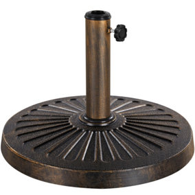 Yaheetech Bronze 12kg Patio Umbrella Base Stand for 38/48mm Pole