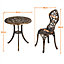 Yaheetech Bronze 3 Piece Patio Bistro Table Set