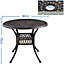 Yaheetech Bronze Metal Outdoor Patio Bistro Table with Umbrella Hole
