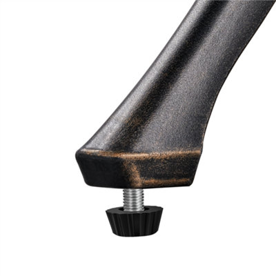 Yaheetech Bronze Metal Outdoor Patio Bistro Table with Umbrella Hole - 9