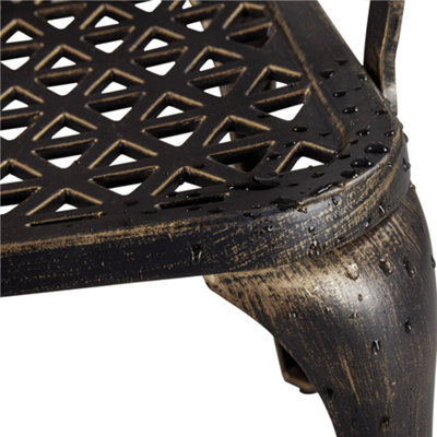 Yaheetech Bronze Set of 2 Outdoor Patio Dining Chairs with Armrests - 7