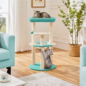 Yaheetech Cat Tree with Clear Bowl for Kittens Indigo Beige