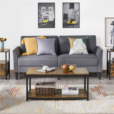 Yaheetech Coffee Table with Storage Shelf for LIving Room Rustic Brown