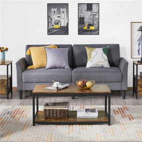 Yaheetech Coffee Table with Storage Shelf for LIving Room Rustic Brown
