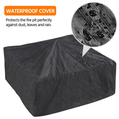 Yaheetech Copper Outdoor Square Fire Pit with Cover and Poker - 8