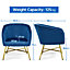 Yaheetech Dark Blue Barrel Chair Accent Chair Contemporary Dining Chair