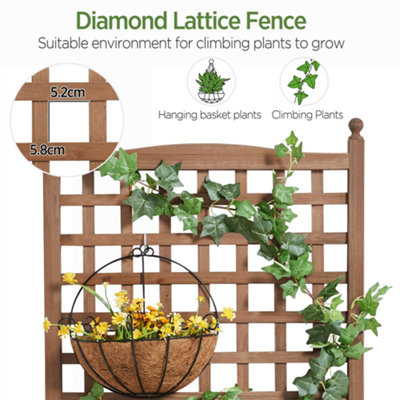 Yaheetech Dark Brown Raised Garden Bed with Trellis Planter Box for Vine Climbing Plants Flower - 5