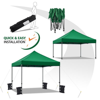 Yaheetech Dark Green 3x3m Heavy Duty Pop Up Gazebo - 4