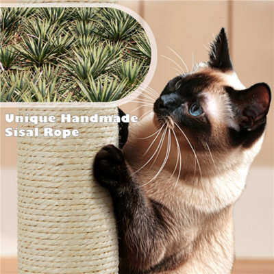 Yaheetech Dark Grey 137cm Multilevel Cat Tree Tower with Scratching Posts and 2 Condos