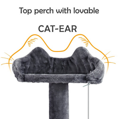 Yaheetech Dark Grey 144.5cm Cat Tree Tower with Condos & Scratching Posts & Platforms