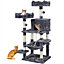 Yaheetech Dark Grey 150cm Multilevel Cat Tower Large Cat Tree with Condo & Plush Perch & Scratching Post