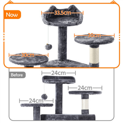 Yaheetech Dark Grey 158cm Multilevel Cat Tree Plush Cat Tower Medium