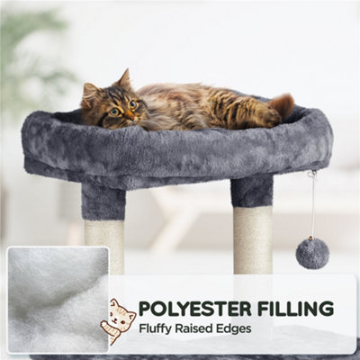 Yaheetech Dark Grey 159cm Multilevel Cat Tower Plush Cat Tree with Hammock