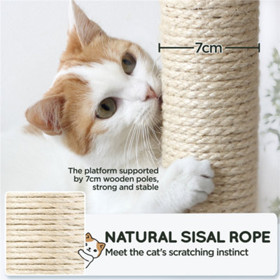 Yaheetech Dark Grey 159cm Multilevel Cat Tower Plush Cat Tree with Hammock