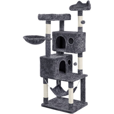 Yaheetech Dark Grey 163 ccm Multilevel Cat Tree Plush Cat Tower Medium